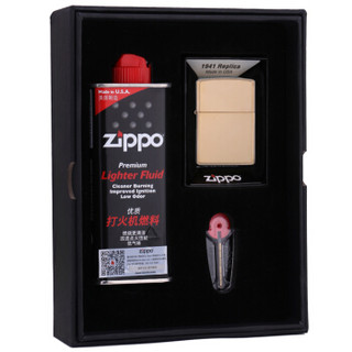 Zippo 芝宝 打火机 铜镜子 254B礼盒套装（火机+小油133ml+火石6粒装）