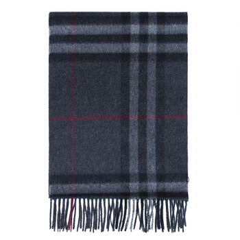 BURBERRY 博柏利 3913731 经典格纹 纯羊绒围巾 炭灰色