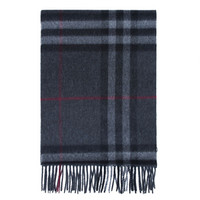 BURBERRY 博柏利 3913731 经典格纹 纯羊绒围巾 炭灰色