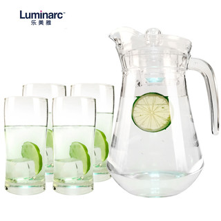 Luminarc 乐美雅 鸭嘴壶水壶5件套 1.3L水壶+4个240ml杯子