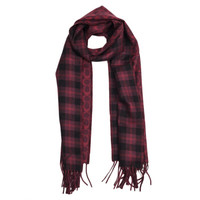 COACH 蔻驰 方形格子女士围巾 F56204ONEOXB 格子纹深红色