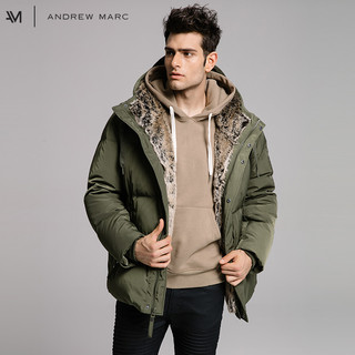 ANDREW MARC YSM7AD278MNY 男士短款加毛保暖连帽羽绒服