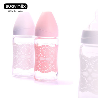 suavinex 苏维妮 Lace系列 宽口径婴儿玻璃奶瓶 210ML