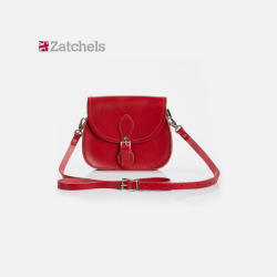 Zatchels 红色微型马鞍包