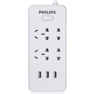 PHILIPS 飞利浦 SPS2413K/93 锋系列 3USB+4位插座