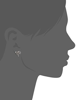 Amazon Collection 纯银钻石心形 女士项链+耳环套装