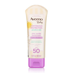 Aveeno 艾惟诺 艾惟诺(Aveeno) 婴儿户外物理防水防晒霜 SPF50 儿童防晒霜 水润不粘腻 天然燕麦精华 大包装88ml