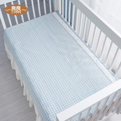 良良 婴儿苎麻凉席 宝宝儿童床凉席 凉而不冰 天丝麻-蓝色条纹 120*65cm *2件