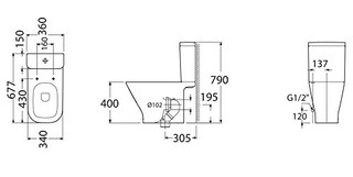 ROCA 乐家卫浴 盖普 GAP 落地式分体座便器 305mm坑距