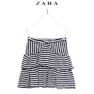 ZARA 00283609104 三层叠层装饰条纹裙