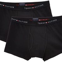 Tommy Hilfiger 男士平角内裤 黑色M号 2件装