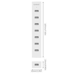 ORICO 奥睿科 H7013-U2 7口HUB集线器 0.3米