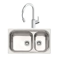 GROHE 高仪 860mm大双槽水槽 + 重锤式抽拉龙头