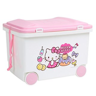 IRIS 爱丽思 Hello Kitty儿童塑料带滑轮玩具收纳箱 KTC-450HK