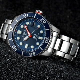 SEIKO 精工 SNE435J1 PADI特别款 男士太阳能腕表 43.5mm 蓝色 银色 不锈钢
