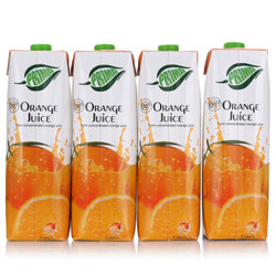 地中海塞浦路斯进口 普瑞达(PRIMA) 100%橙汁 1L×4瓶 整箱装 *4件