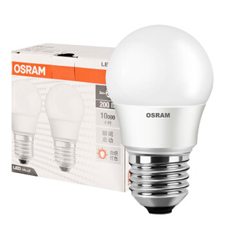 OSRAM 欧司朗 LED磨砂球泡 3W 两只装