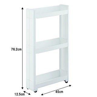 SANADA F-2544 间隙收纳车 三段式 白色