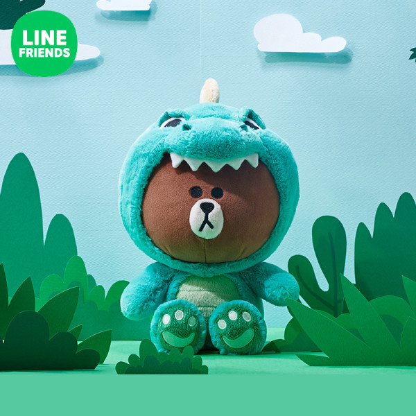 line friends 布朗熊恐龙造型毛绒公仔 25cm