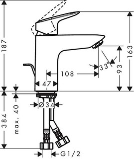 Hansgrohe 汉斯格雅 罗格斯E/S 100 71100007 单把手面盆龙头 