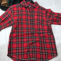 Carter's卡特 男童休闲装三件套 红格衬衫+墨绿色卫衣+卡其色长裤 多尺码可选