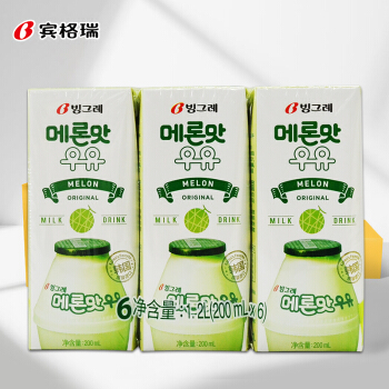 88VIP：Binggrae 宾格瑞 韩国哈密瓜牛奶风味乳饮料200ml