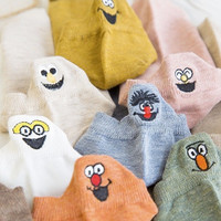 Nan ji ren 南极人 女士卡通刺绣后跟短袜