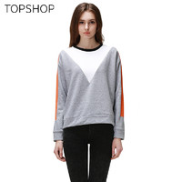 TOPSHOP 04W07IGYM 女士拼色 圆领宽松卫衣