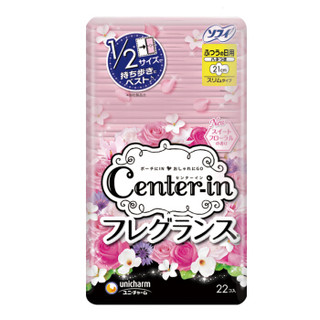 unicharm 尤妮佳 Center-in 护翼型 日用卫生巾 21cm*22枚