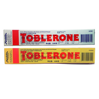 TOBLERONE 瑞士三角 巧克力 白巧100g*3+葡萄干100g*3