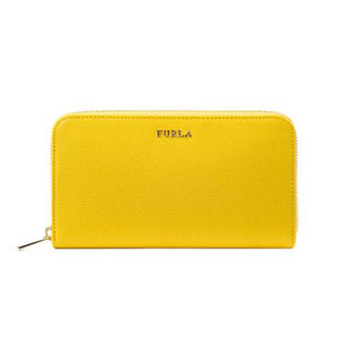 FURLA 芙拉 Leather Zip-Around 女士长款钱包 黄色