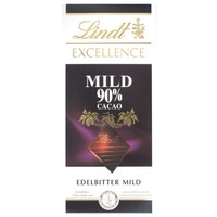 移动专享：Lindt 瑞士莲 特醇排装 90%可可 黑巧克力 100克/块 *2件