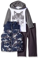 Calvin Klein Printed Puffy Vest with Tee and Pants 男童三件套