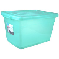 百草园 塑料整理箱收纳箱 衣服杂物储物箱J800系列 大号72L 1个装 绿色