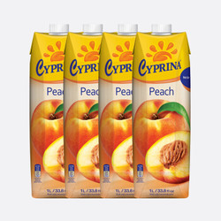 CYPRINA 塞浦丽娜 地中海塞浦路斯进口 塞浦丽娜（Cyprina）桃汁饮料 1L*4瓶 果汁饮料 整箱