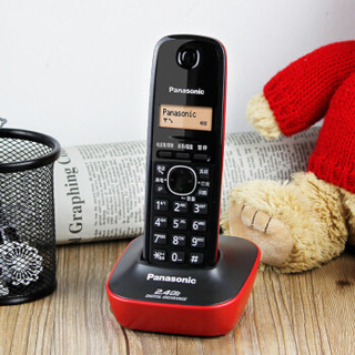  Panasonic 松下 KX-TG12CN-1 数字单无绳电话机 靓丽红