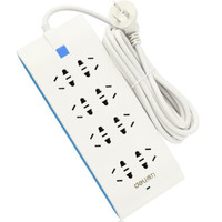 deli 得力 3773 创意炫彩系列双排8位组合孔总控电源插座/接线板/拖线板 2.8米 颜色随机