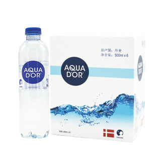  丹麦进口 AQUA D‘OR 艾可多 天然矿泉水 500ml*6瓶 整箱家庭装