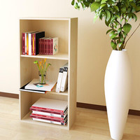 慧乐家 书柜书架 鲁比克三层组合书柜 储物柜收纳柜置物架 白枫木色 11052-1