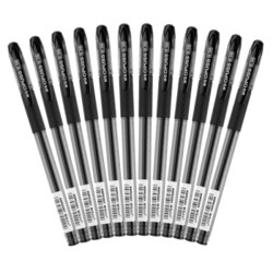 晨光(M&G)文具0.38mm黑色中性笔 全针管签字笔 水晶系列水笔 12支/盒AGP63201 *6件