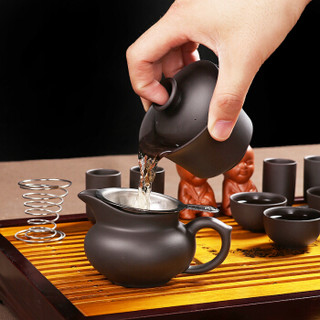 尚帝（shangdi）  功夫茶具套装紫砂茶具实木茶盘电热水壶套装花开富贵茶盘