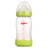 Pigeon 贝亲 AA95 婴儿宽口径奶瓶 绿色 240ml 奶嘴(L号)