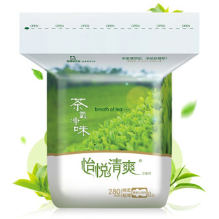 倍舒特 怡悦系列山茶花茶氧清香净味超吸收日用/夜用卫生巾290mm8片*1包