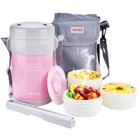 TAFUCO 泰福高 T-0043 不锈钢保温饭盒 粉色 1.5L