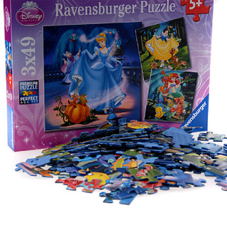 Ravensburger 睿思 迪士尼公主 拼图玩具 R093397 (3x49片) 