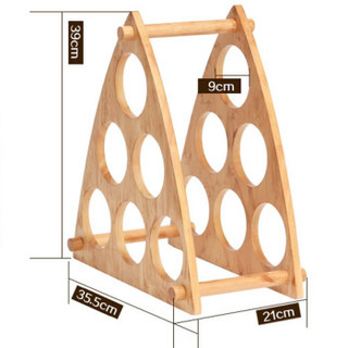 ORANGE 欧润哲 橡胶木三角形六瓶装置物酒架