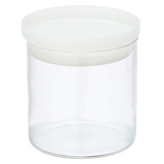 无印良品 MUJI 耐热玻璃圆形容器 透明直径9.5×11cm/约500ml