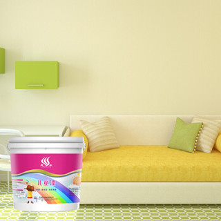 晟威儿童漆 内墙乳胶漆涂料 室内水性油漆 健康环保儿童房墙面漆 20kg 浅黄色