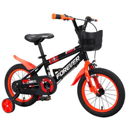 永久儿童自行车6-10岁以上男女 加厚车架 加粗轮胎 黑橙色-14寸