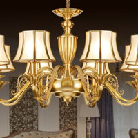 OPPLE 欧普照明 欧式客厅全铜吊灯套装 客厅罗马假日8头+餐厅米兰3头+卧室x2